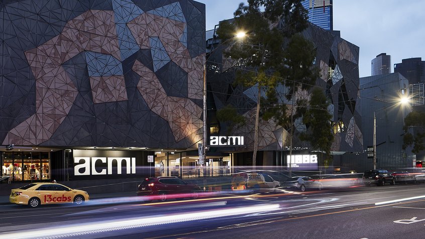 ACMI building at night - photograph by Shannon McGrath