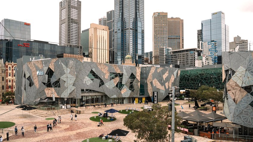 Aerial shot of Fed Square - Phoebe Powell