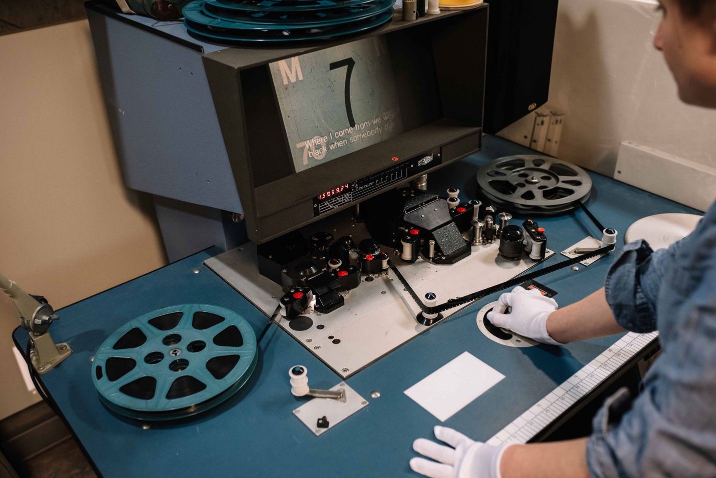 Candice Cranmer, Time-Based Media Conservator at work - Photography by Phoebe Powell