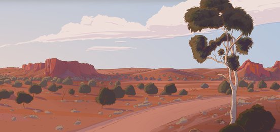 Little J and Big Cuz final desert concept sketch, Tony Thorne, 2017 (Courtesy Australian Children’s Television Foundation)