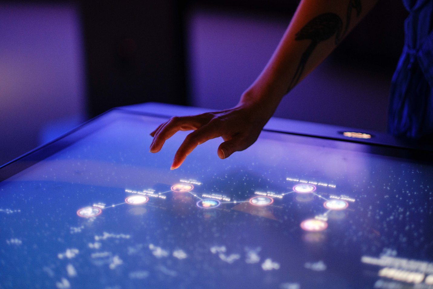 Interacting with the Constellation at ACMI - photograph by Gareth Sobey