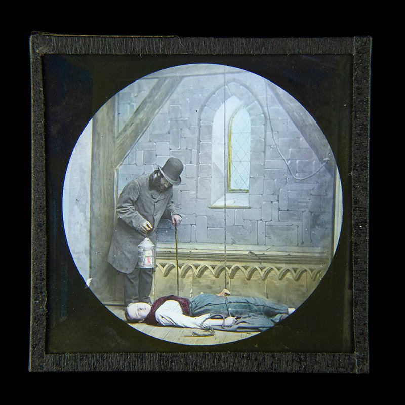 Man with lantern standing by collapsed woman - Jane Conquest - Creator, York & Son, England Man with lantern standing by collapsed woman - Jane Conquest - Creator, York & Son, England