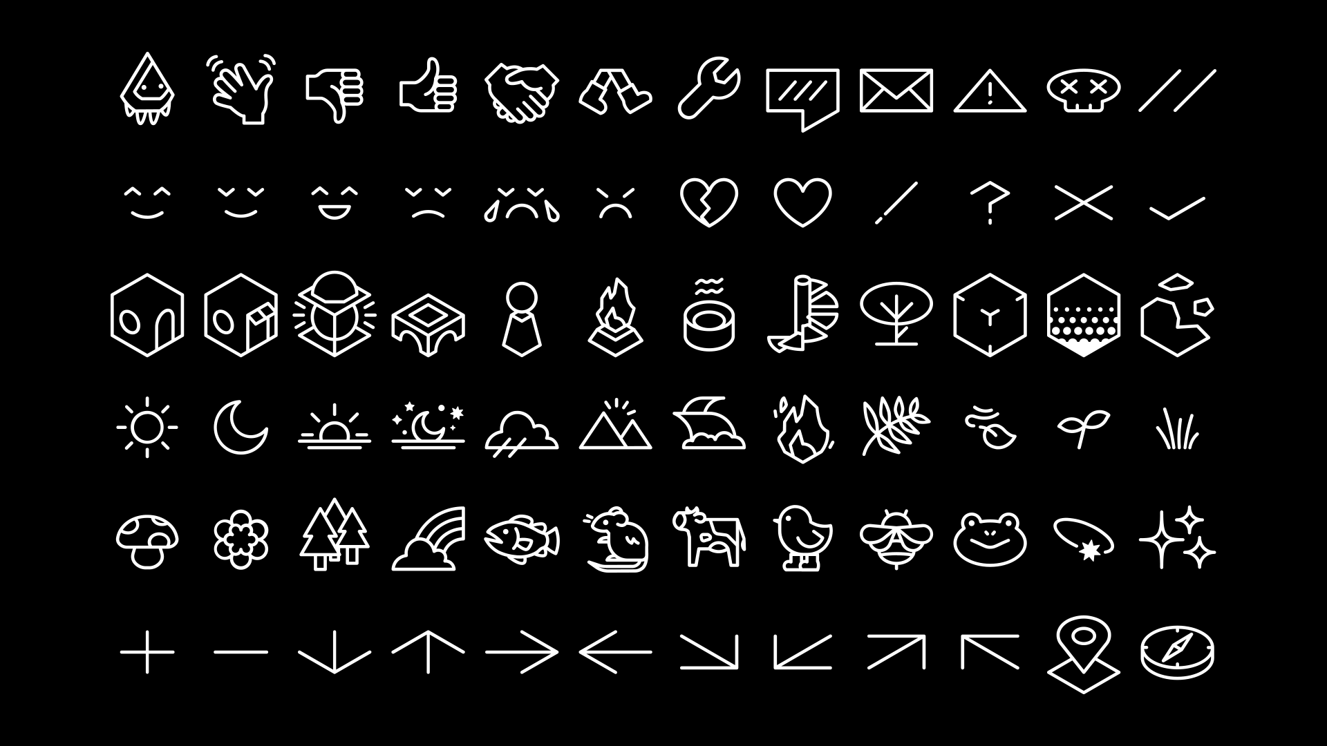 glyphs from the game HYPER//ECHO, by Firepit Collective