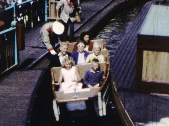 A family rides the rollercoaster - a still from Fred's Films (Luna Park)