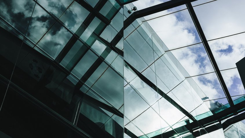 A glass ceiling at ACMI. Image credit: Renee Stamatis Photography